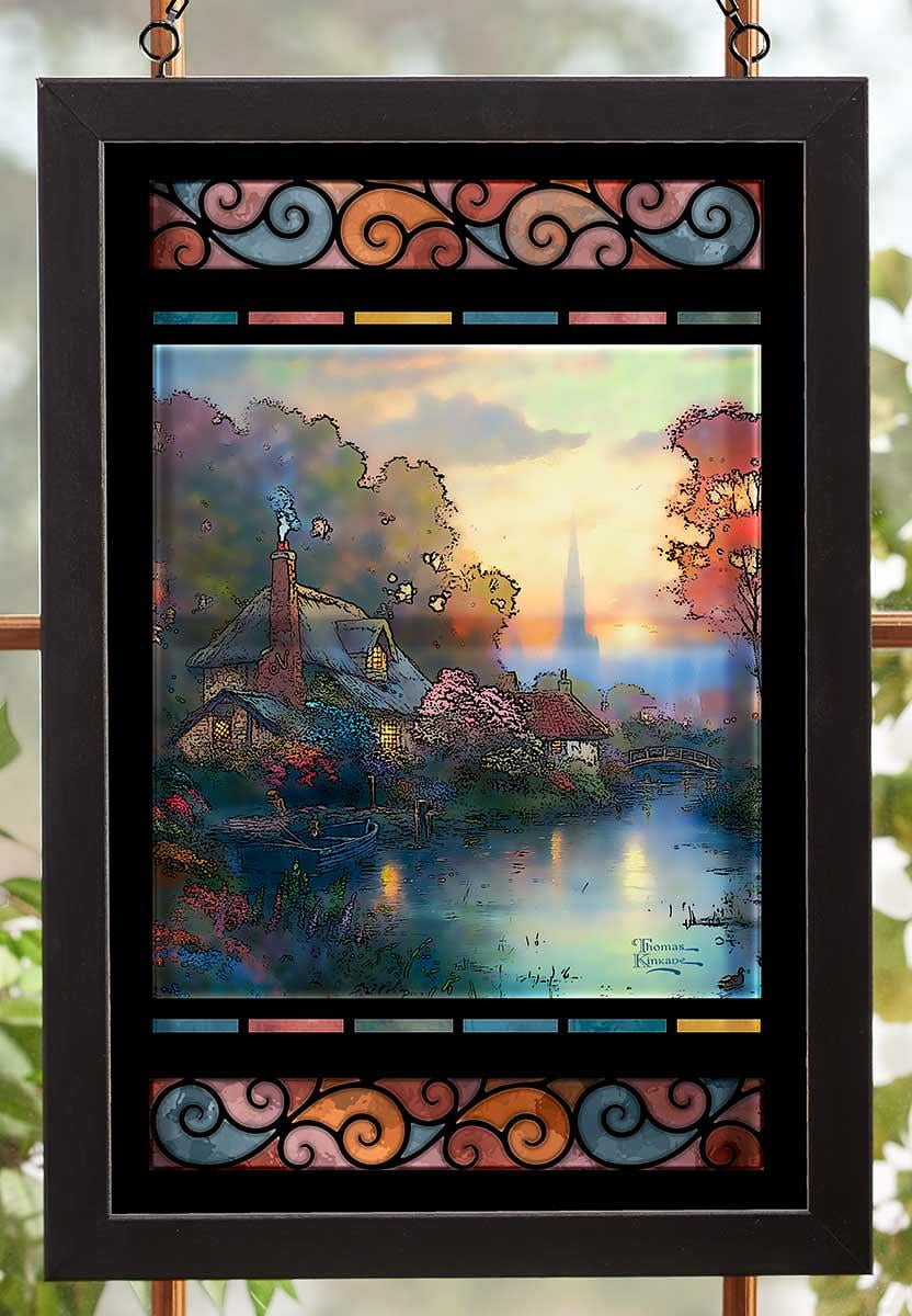 Thomas Kinkade Cottage Stained Glass Art