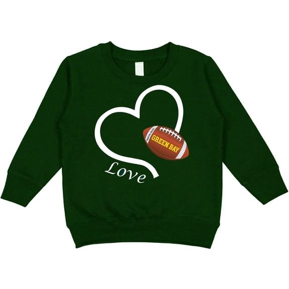 Future Tailgater Love Heart Infant Toddler Youth Sweatshirt for Green Bay Fans