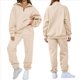 thumbnail image 3 of Conjuntos de Dos Piezas para Mujer: Jersey de Larga con Media Cremallera y Pantalón Deportivo Holgado con Bolsillos. Albaricoque M, 3 of 8