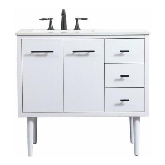 Elegant Kitchen and Bath 36 inch Single bathroom vanity in white