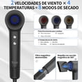 thumbnail image 4 of Secadora de Cabello 1500W, Secador de Iones Negativos de 200M, Motor sin Escobillas de Alta Velocidad de 110,000 RPM para un Secado Rápido en 2 Minutos, Secador de Pelo de Bajo Ruido de 57dB-negro, 4 of 5