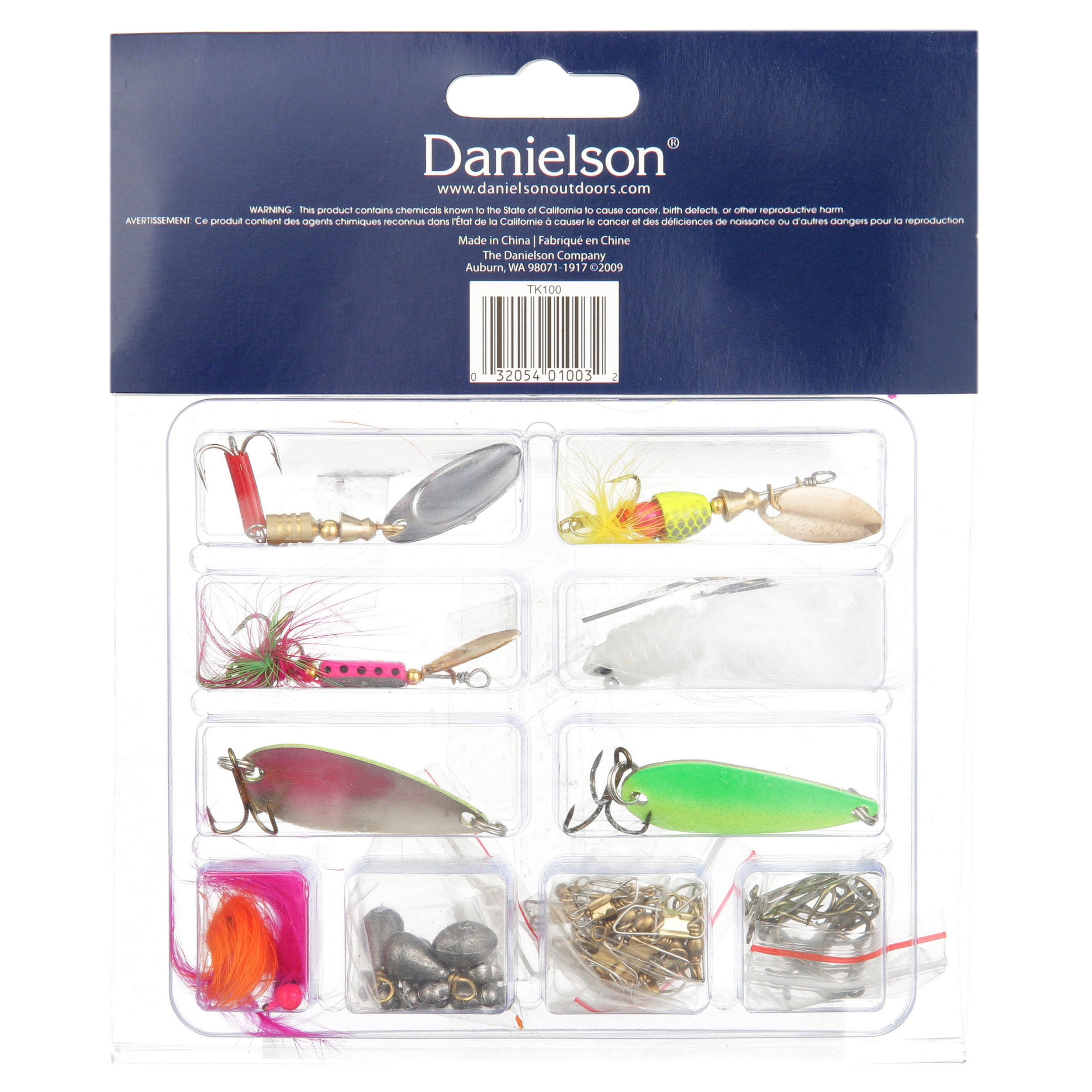Danielson Trout Kit with Lures and Tackle, 68 Pieces 