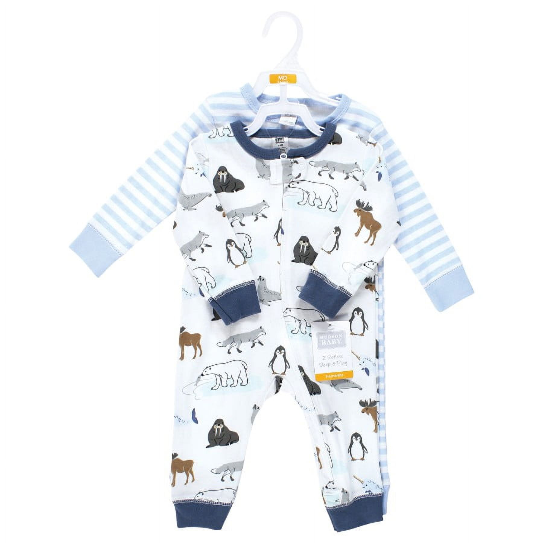 Hudson Baby Infant Boy Cotton Sleep and Play, Arctic Animals, 3-6 Months