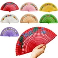 thumbnail image 2 of Tizuqe Hand-Painted Fan Classical Folding Fan Spanish Wood Fan Cheongsam Matching Fan, 2 of 15