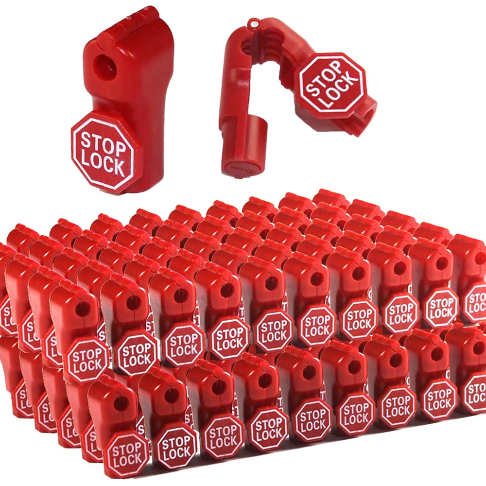 Peg Hook Lock Stop Lock 100 Pieces Plastic Red Stop Lock AntiTheft