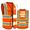 Orange, variant on High Visibility Reflective Safety Vest with Pockets, Custom Logo Available, Unisex for Night Construction Work