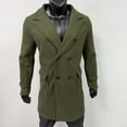 thumbnail image 6 of zfhfof Mens Double Breasted Trench Coat Notched Lapel Mid Long Peacoat Classic Casual Fall Winter Business Work Overcoat with Pockets, 6 of 6