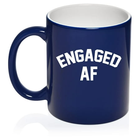

Engaged AF Funny Engagement Ceramic Coffee Mug Tea Cup Gift for Her Him Women Men Sister Daughter Engagement Party Cute Family Girlfriend Fiancé Birthday Anniversary (11oz Blue)