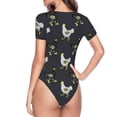 thumbnail image 4 of Naloa Cartoon Rooster Women's Short-Sleeved Onesie, One-Piece Swimsuit for Parties, dates, clubs - Small, 4 of 9
