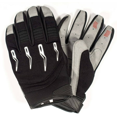 Race-Driven ATV MX Off Road Silicone Fingertip Riding Gloves Black