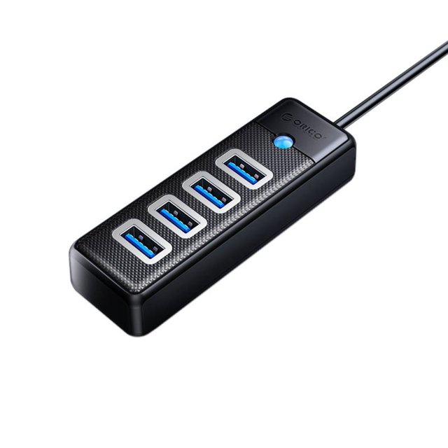 4 Puertos USB 3.0 HUB 5Gbps Divisor de Alta Velocidad Adaptador OTG Ultradelgado para Pro PC Accesorios de Computadora Negro