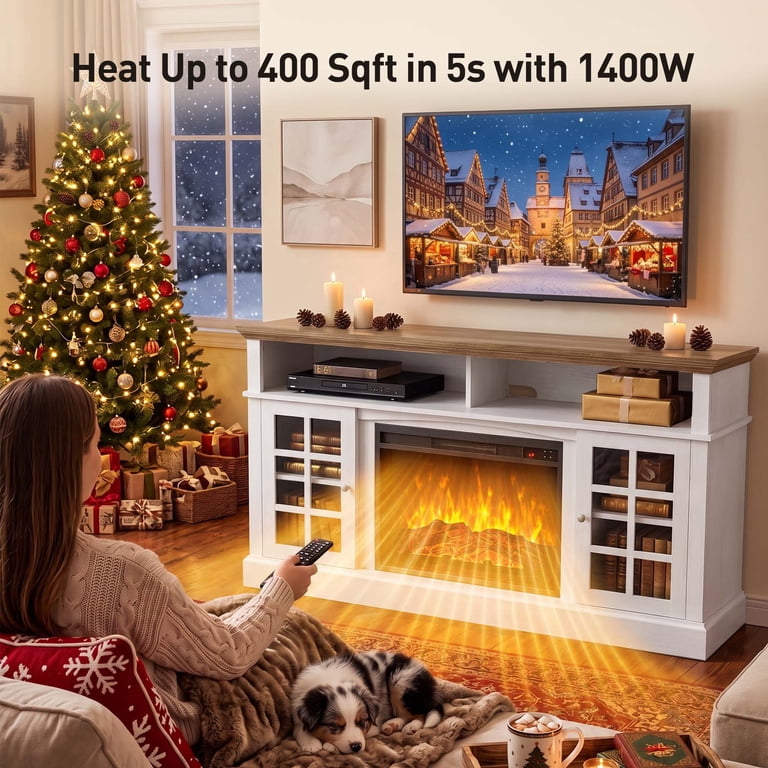 Chitooma Electric Fireplace TV Stand for 75" TVs photo 3