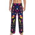 thumbnail image 2 of Lsque Colorful Mexican Print Men's Pajama Pants, Lounge Pant - Comfortable Home Wear,Elastic Waistband, Stylish Design-Large, 2 of 9