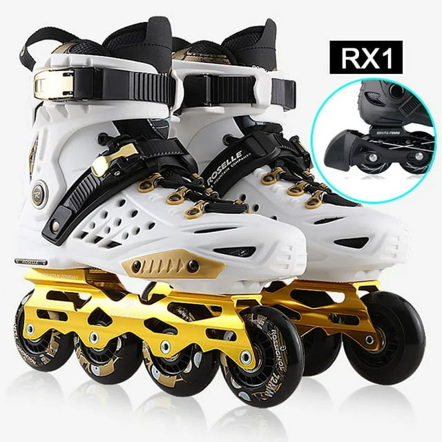Patins à Roulettes en Ligne Original Roselle Taille 35 à 46 Professionnels pour Adultes et Enfants, Chaussures de Patinage à Roulettes Slalom Glisse FSK Patines