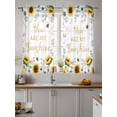 thumbnail image 2 of Sunflower Tier Curtains 45 Inch Length,Sheer Curtains for Bedroom Living Room Window Summer Botanical Green Eucalyptus Leaves Rod Pocket Drapes Kitchen Curtains Small Half Window 27.5"x45" 2 Panels, 2 of 7