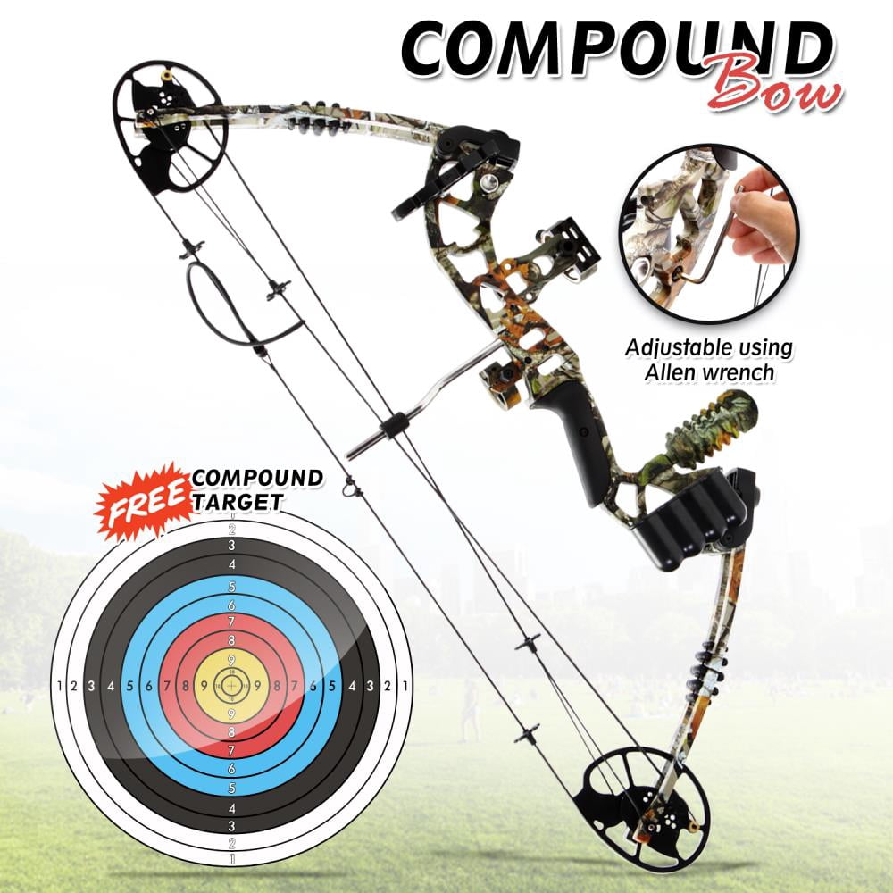 SereneLife Complete Compound Bow & Arrow Accessory Kit, Adjustable Draw Weight 30-70 lbs.