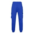 thumbnail image 5 of Havenre Mens Fleece Cargo Sweatpants Winter Thick Warm Heavyweight Elastic Waist Pants Loose Comfy Baggy Drawstring Jogger Pants with Multi-Pockets Blue L, 5 of 6