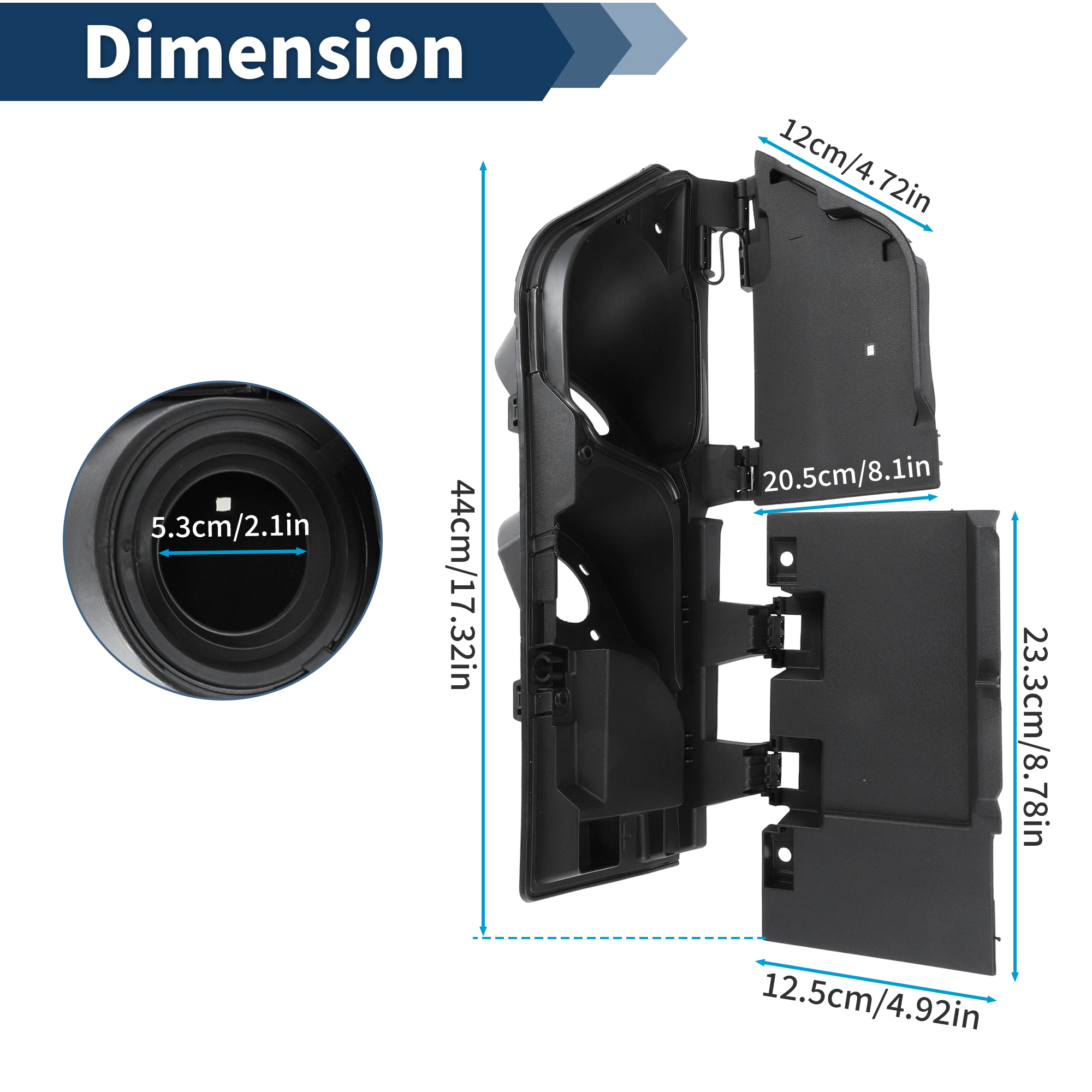 Unique Bargains Fuel Filler Door Housing Pocket Hinge with Cover for Ford Transit Diesel