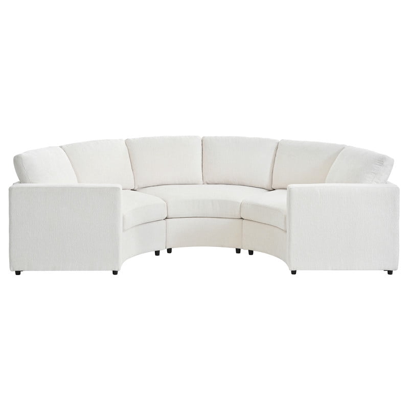 109.4'' Curved Modular Sectional Sofa, 3-4 Seat Half Moon Chenille Couch with Deep Seat, Semi Circular Accent Indoor Sofa Set
