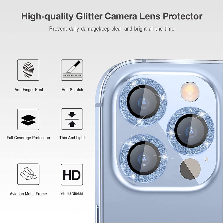 [4 Pack]iVoler Camera Lens Protector Designed for iPhone 13 Pro Max 6.7”/13  Pro 6.1” Screen Protector Tempered Glass[Case Friendly][New