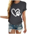 thumbnail image 2 of Pisexur T-shirt de la Saint-Valentin Haut Mode Femme Décontracté Col Rond Blouse Imprimée T-shirt à Manches Courtes Hauts d'Été, 2 of 5