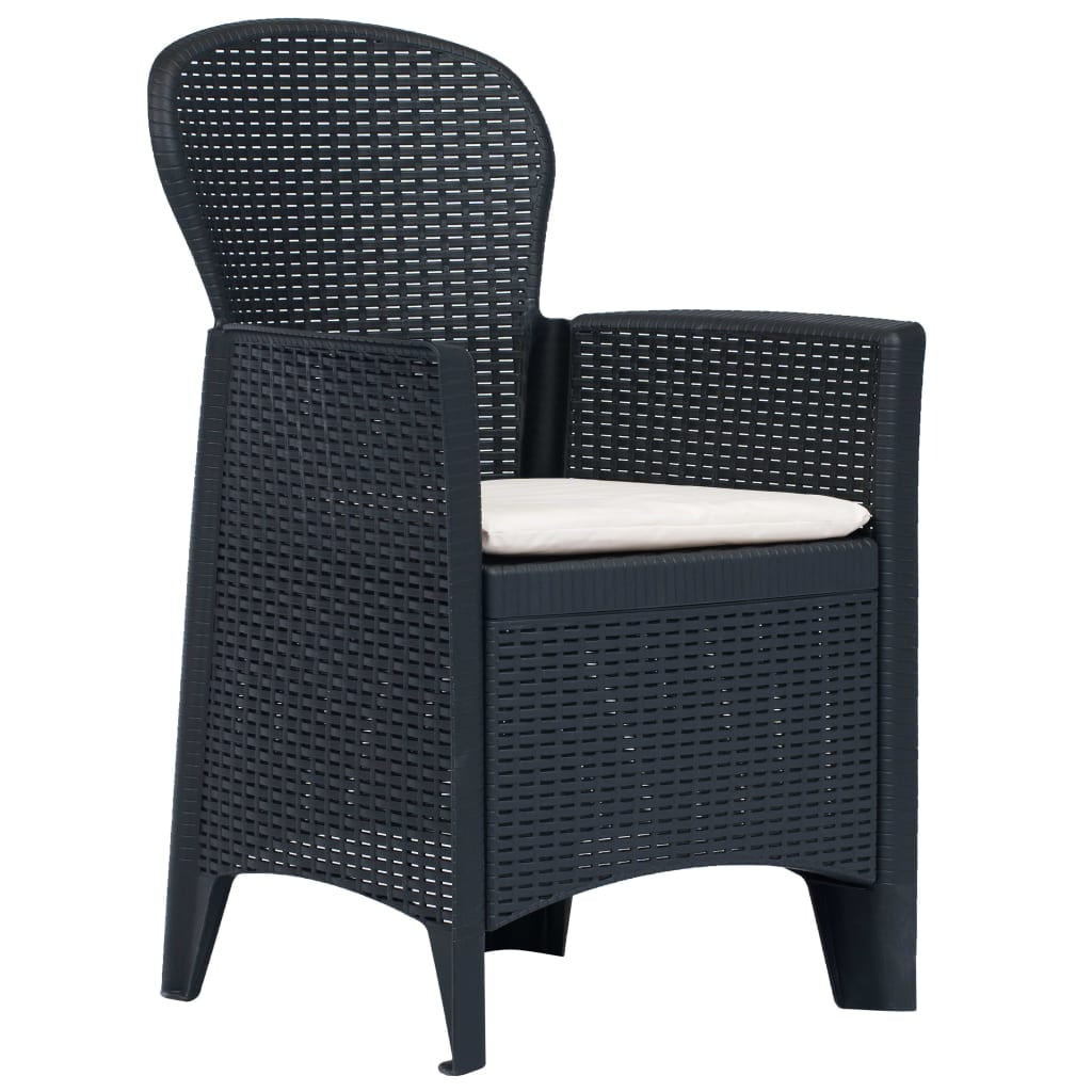 3 Piece Bistro Set, Outdoor Dining Set, Plastic Rattan Wicker Seater