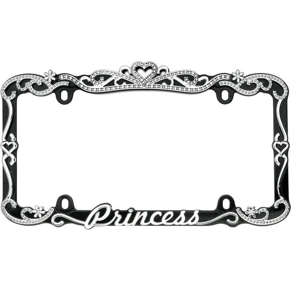 Cruiser Accessories, cadre chromé/noir Princess pour plaque d’immatriculation