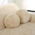 thumbnail image 2 of Uttermost Abide 11 x 11" Faux Sheepskin Fabric Ball Pillow in Beige (Set of 2), 2 of 3