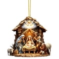 thumbnail image 2 of Yeciiwht Nativity Scene Christmas Ornament – Acrylic Hanging Decoration for Tree, Home & Holiday Gift, 2 of 6