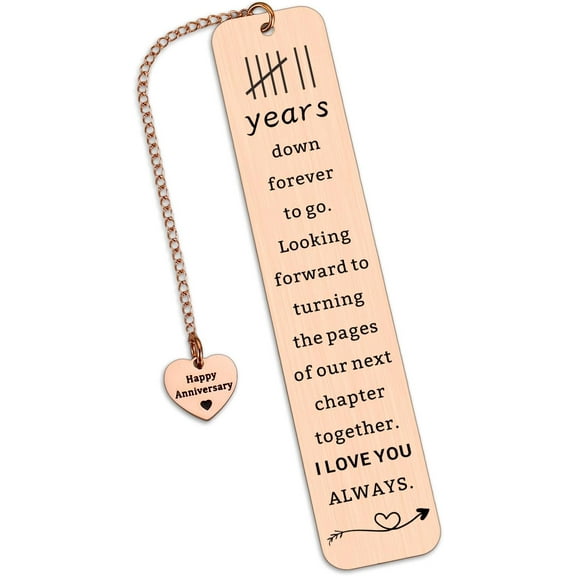Copper Gifts for 7 Year Anniversary, 7 Years Copper Anniversarys Gifts for Him Her, Copper Bookmark Gift, 7th Anniversary Wedding Gifts for Couple Husband Wife, 7th Anniversary Bookmark for Women Men