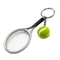 thumbnail image 1 of Simulation Mini Tennis Racket Ball Keychain Pendant Bag Key Ring Sports Key Chain Souvenir Gifts Accessories Silver, 1 of 6