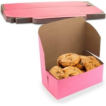 MT Products Pink Cookie Boxes 7" x 5" x 3" - Bakery Boxes No-Window - Pack of 25