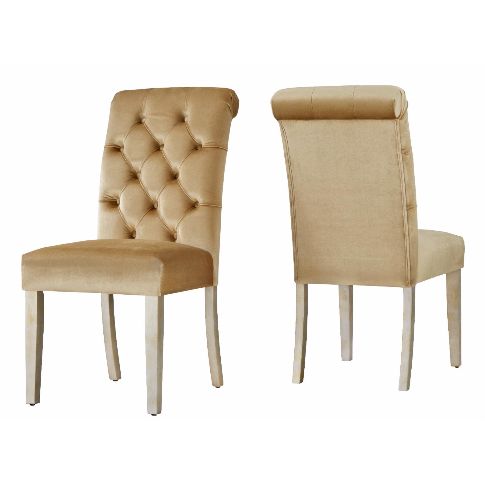 Weston Home Lottie Chic Button Tufted Velvet Dining Chair Set of 2