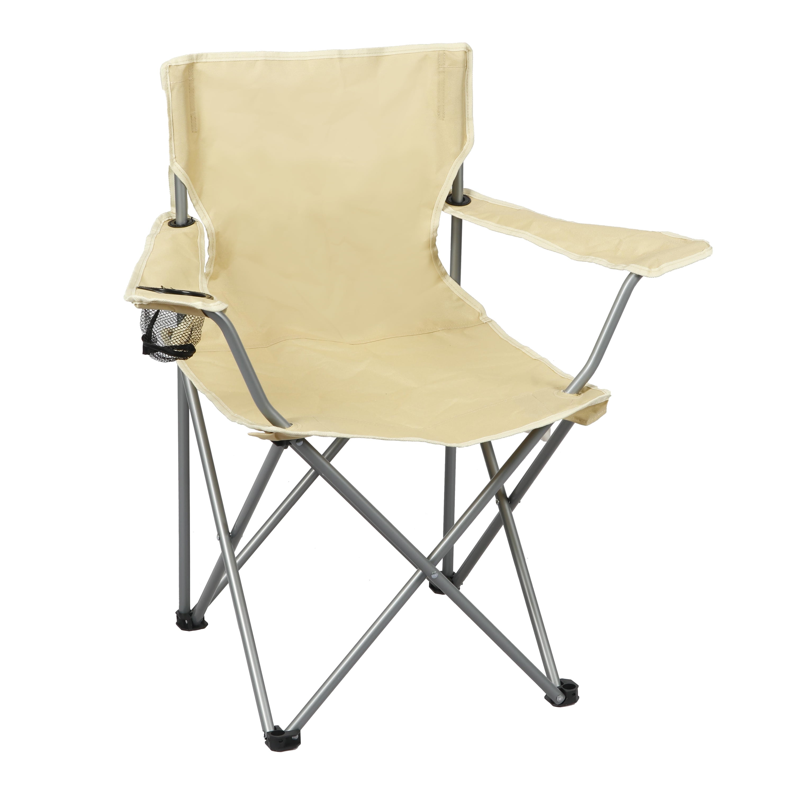 Ozark Trail Quad Folding Camp Chair with Cup Holder, Gold