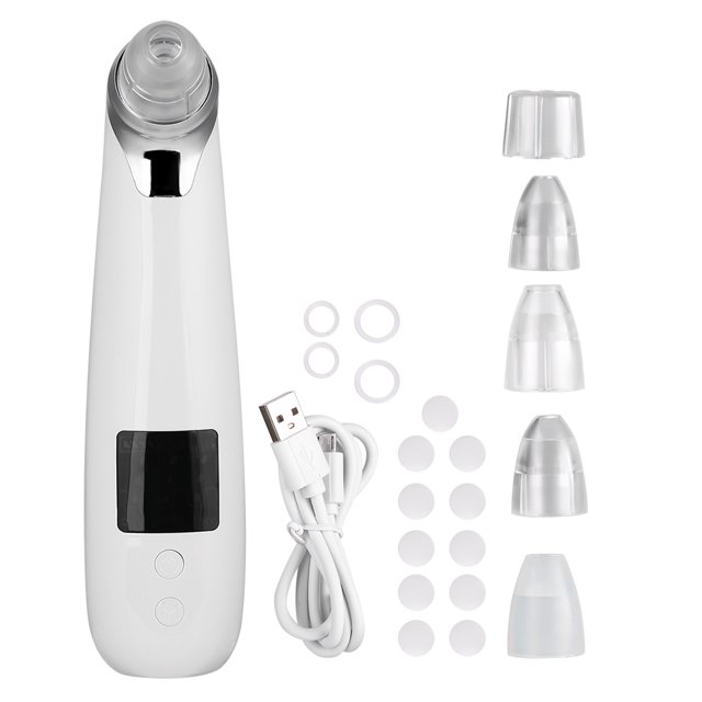 Instrumento eléctrico de belleza de burbujas, herramienta de limpieza facial para eliminación de espinillas y espinillas, color blanco