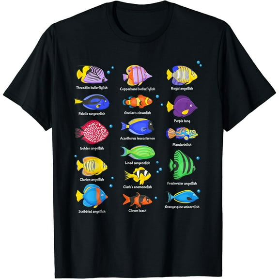 Types of Fishes Fish water Species Fishing T-Shirt