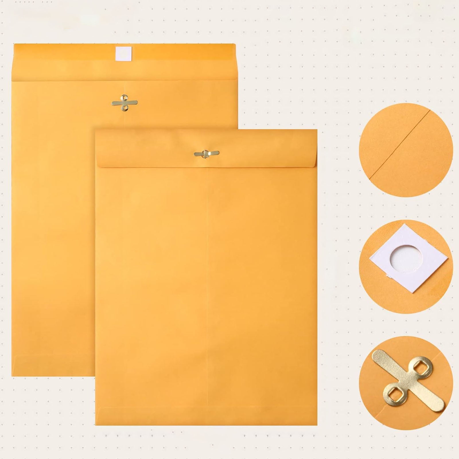 30Pcs Heavy Duty Envelopes With Metal Clasp Closure Document Organiser Envelope For File Picture Storage Mailing