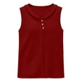 thumbnail image 4 of Gsakboxl Womens Summer Outfits Women's Bubble Wrinkled Textured Fabric V Neck Tank Top Button Decor Loose Sleeveless Casual Vest 5XL, 4 of 4