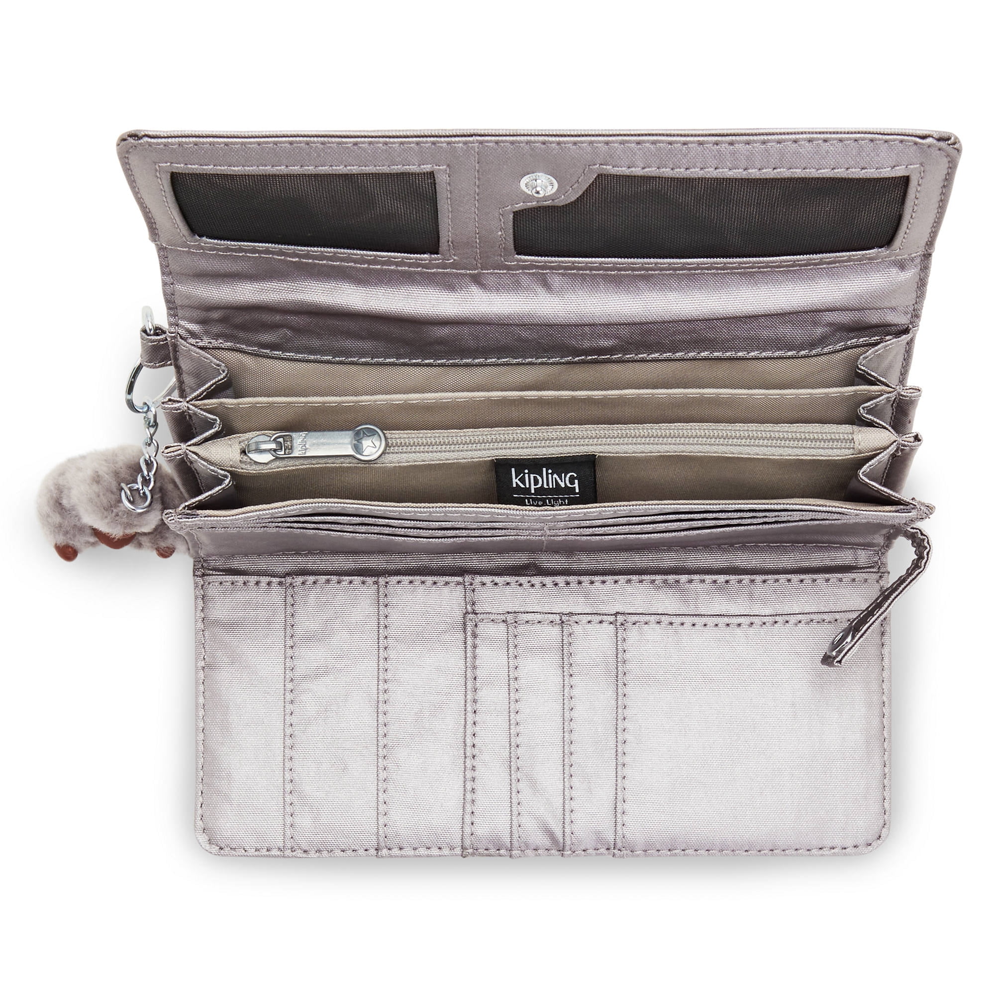 Kipling Women s Rubi Metallic Nylon Large Fashion Wristlet Wallet