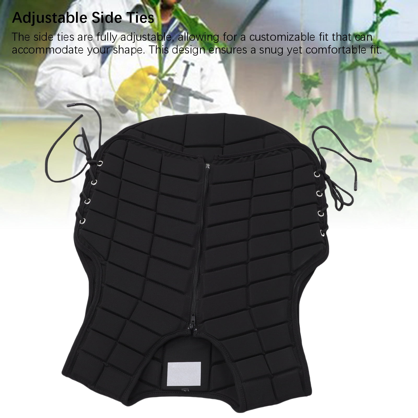 BIMZUC Equestrian Vest Professional Zip Closure Horse Riding Protective Vest Extended Padding Adult Black Size L (24.4 inches / 62 cm)