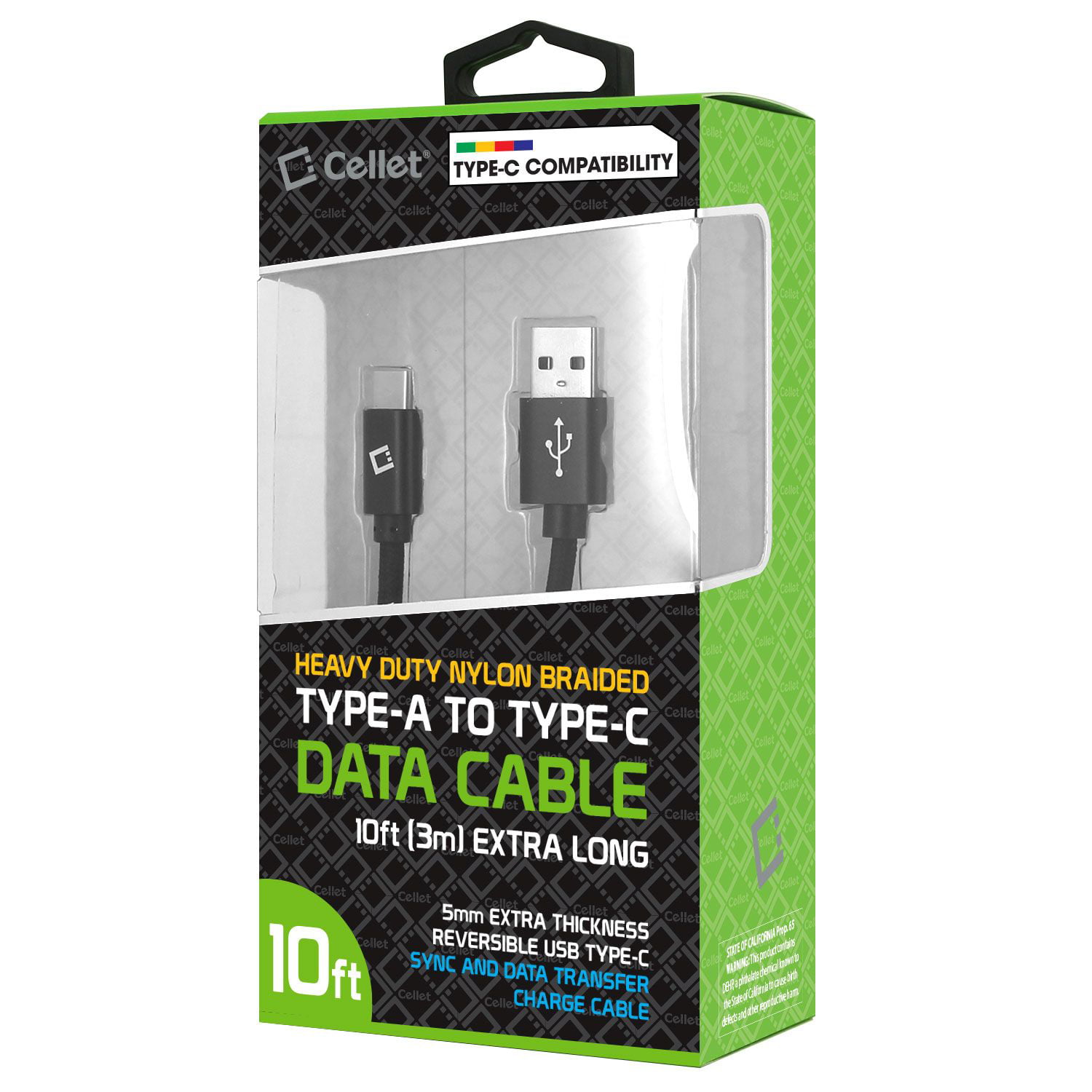 1.5M/5Ft Long Volt Plus Tech Professional USB to Type-C Braided Cable Works with Samsung SM-G977U for Full 65Watt Charging and Transfer Speeds