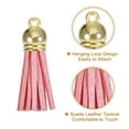 thumbnail image 3 of Uxcell 30Pack 1.5" Leather Tassels Keychain Charm with Gold Cap for DIY, Pink, 3 of 6