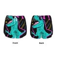 thumbnail image 6 of Uemuo Rex Dinosaur With Sunglasses Pattern Women's Athletic Shorts High Waisted Running Shorts with Liner Pockets Gym Elastic Workout Shorts-Small, 6 of 9