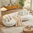 thumbnail image 3 of Kevinplus 102.36" Mid Century Modern Sectional Curved Sofa Couch for Living Room,Apartment,White, 3 of 7