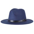 thumbnail image 2 of Eoperou British Style Jazz Cap Breathable Wearproof Pure Color Fedora Hat for Daily Wear, 2 of 8