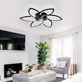 thumbnail image 6 of GCGAFUL 30.7 Inch Dimmable Ceiling Fan with Light and Remote, Low Profile Black Fan with 3CCT, Flower LED Light for Bedroom Kitchen, 6 of 9