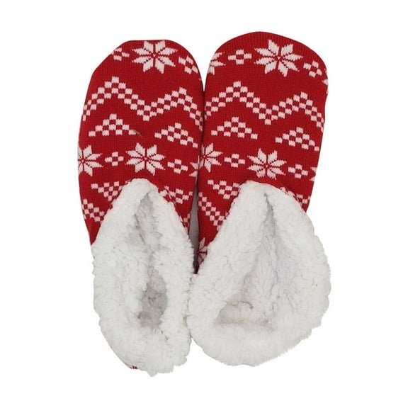 Women's Christmas 2-In-1 Slipper Socks Fleece Fuzzy Non Slip Thermal House Socks with Grips Gifts Warm Winter