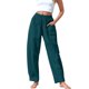 thumbnail image 1 of Pantalones elásticos de lino de cintura alta para mujer, informales: pantalones ligeros de verano para hacer ejercicio, 1 of 8