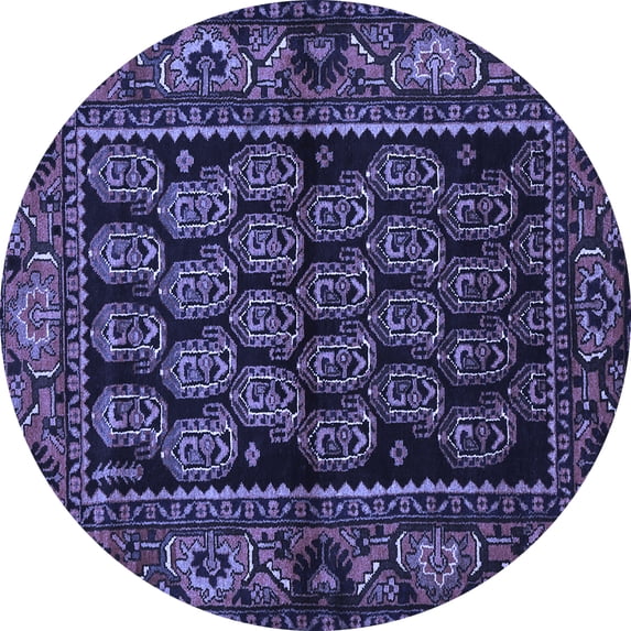 Ahgly Company Indoor Round Persian Blue Traditional Area Rugs, 5' Round