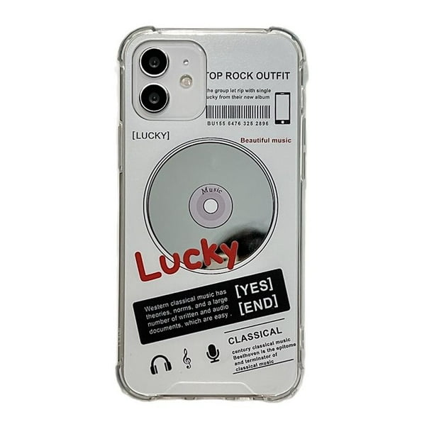 Funda de teléfono con espejo de CD de moda Retro INS para iphone 14, 13, 12, 11 Pro, XS, Max, X, XR, letra creativa, cuatro esquinas, cubierta suave anticaída Fivean unisex